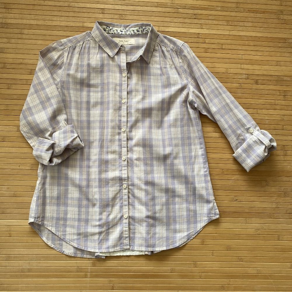 Isabella Sinclair Plaid Button Down With Lace Ins… - image 2